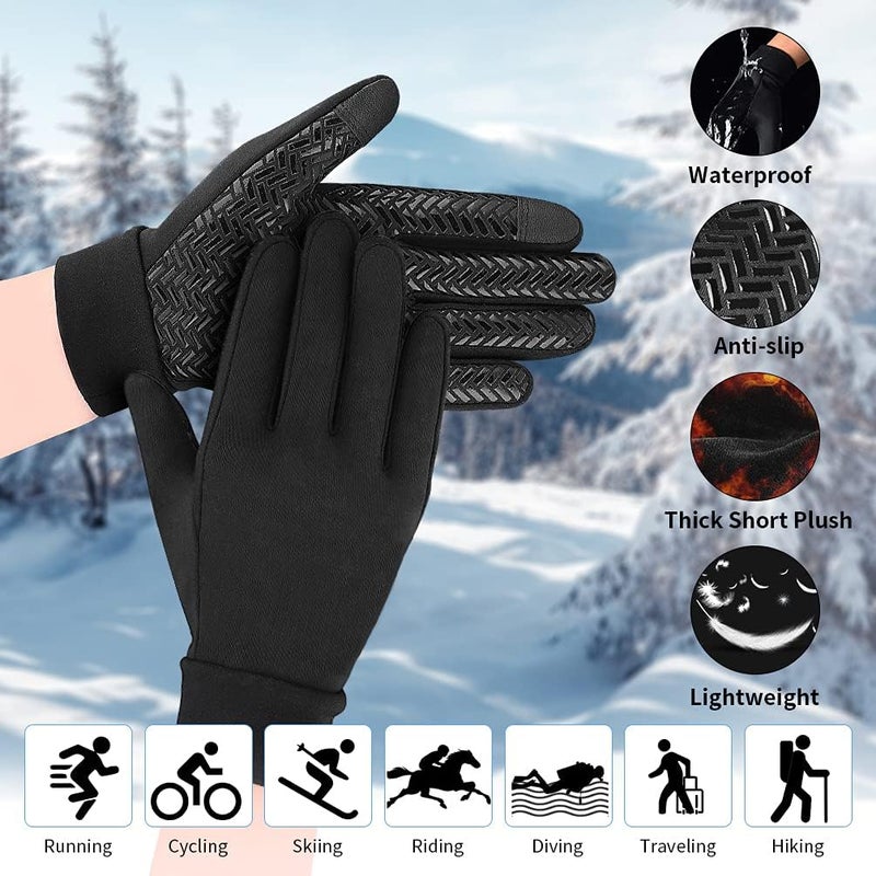 EEFOW Kids Winter Touch Screen Gloves - Cold Weather Windproof Waterproof Fleece Warm Gloves Anti-Slip Cycling Mittens for Aged 4-12 Children Boys & Girls - Image 4